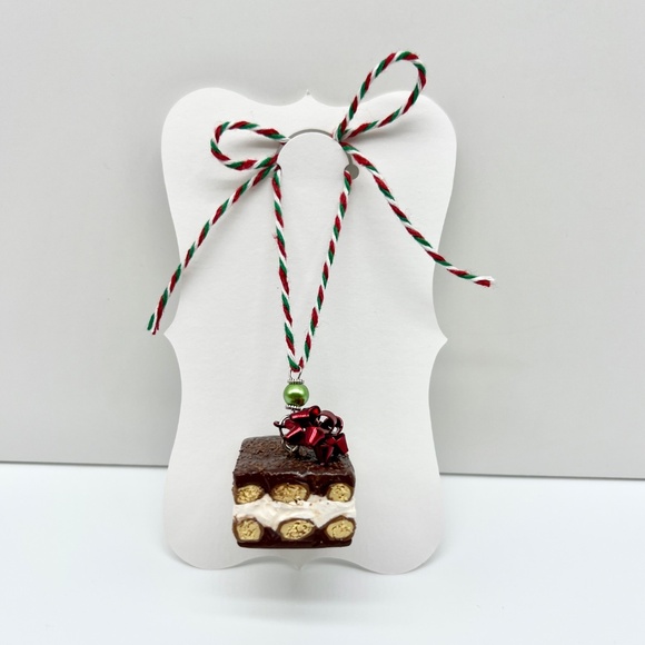 Tiramisu Christmas Ornament – Handmade Clay Italian Dessert Ornament - Picture 14 of 16